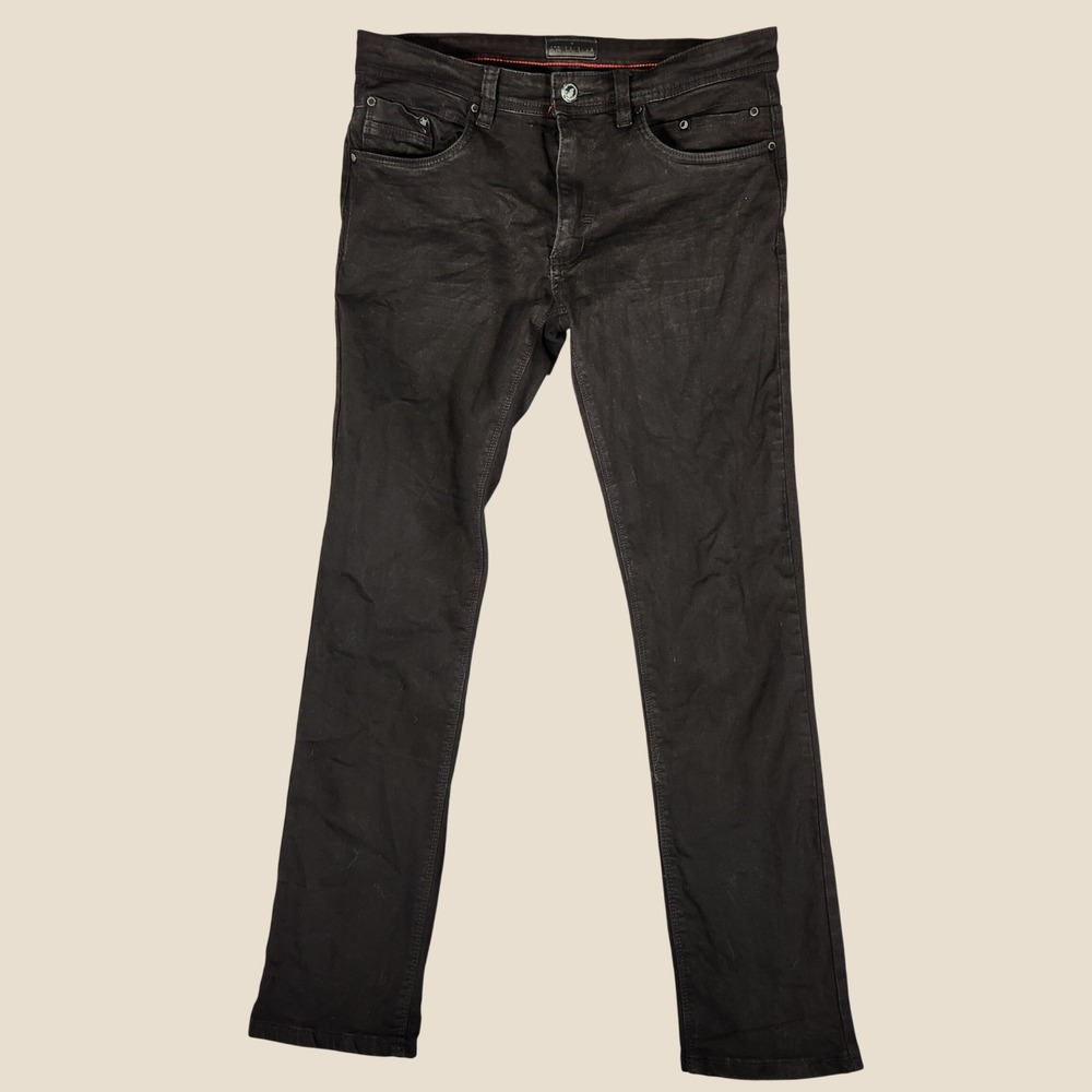Steve's Jeans Straight Leg Denim Mens 32x32 Black Excellent Stretch Casual Pants